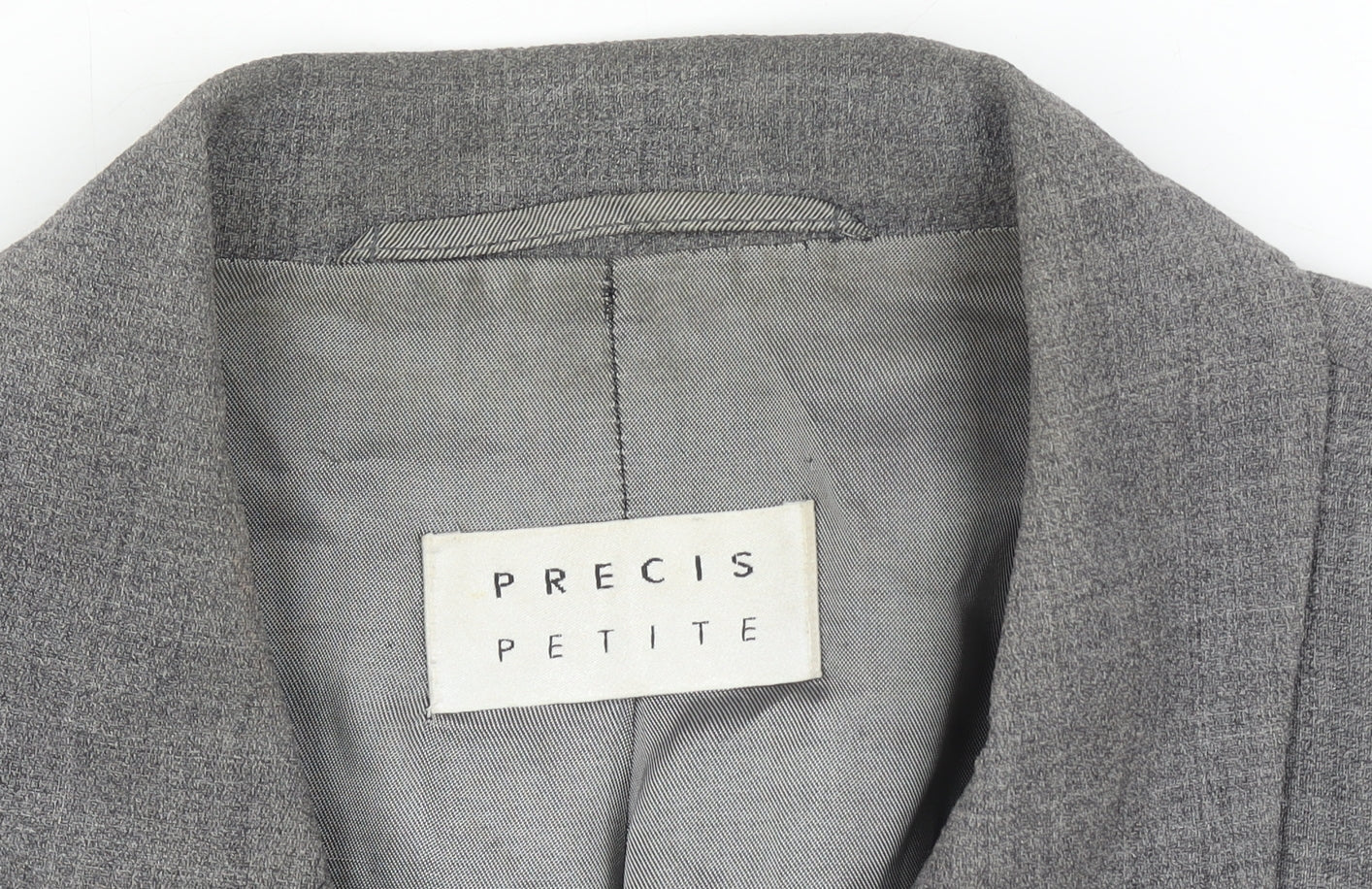 Precis Grey Women's Suit Jacket Petite Size 10