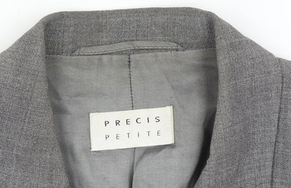 Precis Grey Women's Suit Jacket Petite Size 10