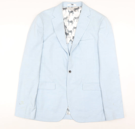 Mens UK Size 40 Moss London Regular Blue Suit Jacket