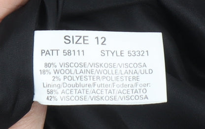 Womens UK Size 12 Planet Regular Black Suit Jacket