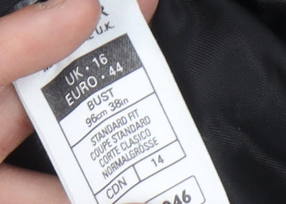 Marks and Spencer Women’s Black Blazer Size 16 Herringbone