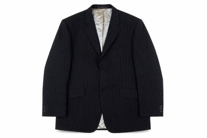 Carpe Diem Men's Blue Striped Wool Blazer, Size 42, Regular