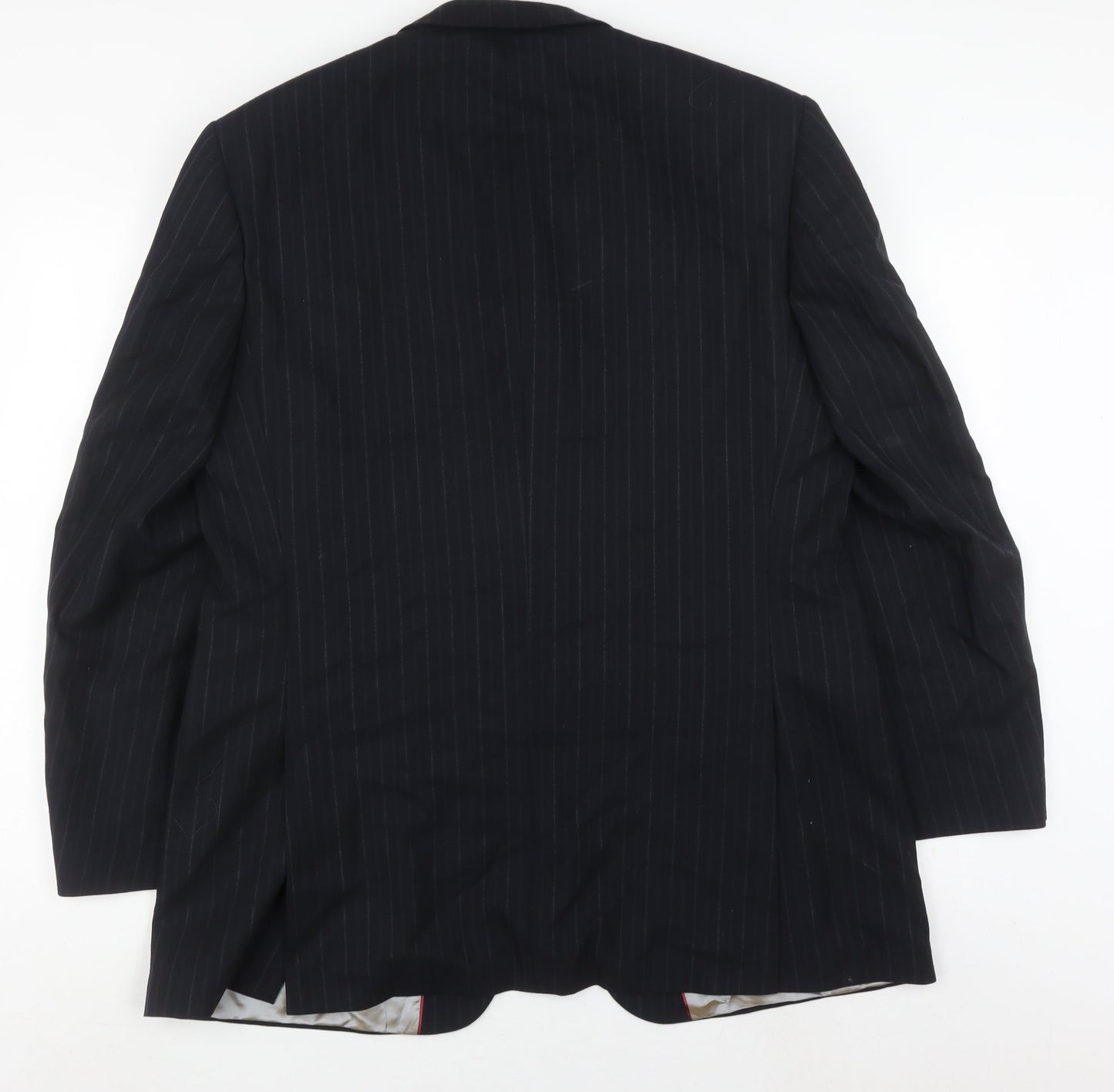 Carpe Diem Men's Blue Striped Wool Blazer, Size 42, Regular