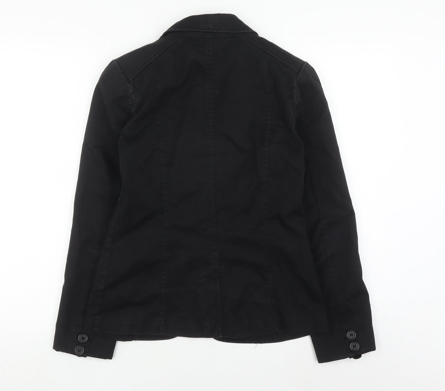H&M Women's Black Regular Fit Blazer, Size 8, Notch Lapel