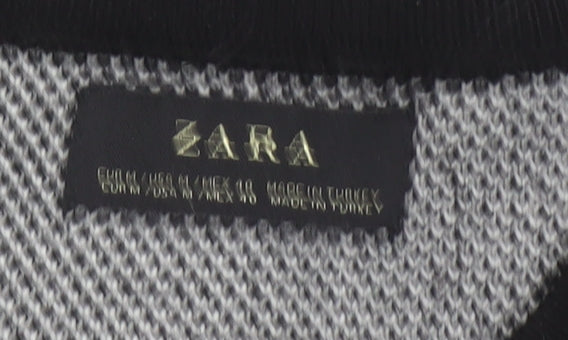 Zara Men's Black Check Pullover Jumper, Size M