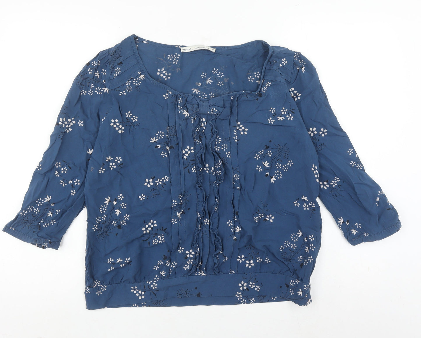 Womens UK Size 12 NEXT Blue Basic Blouse