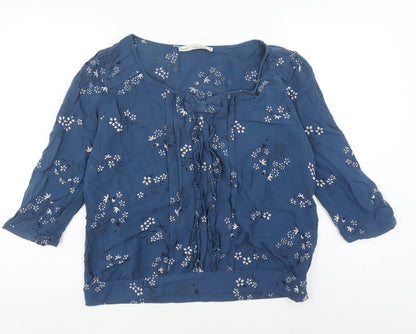 Womens UK Size 12 NEXT Blue Basic Blouse