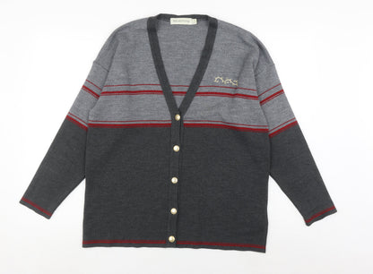 Womens UK Size 14 Holmewood Grey Cardigan Jumper