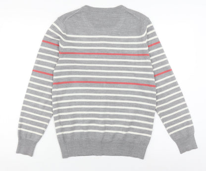 Topvalu Women's Grey Striped Cardigan M