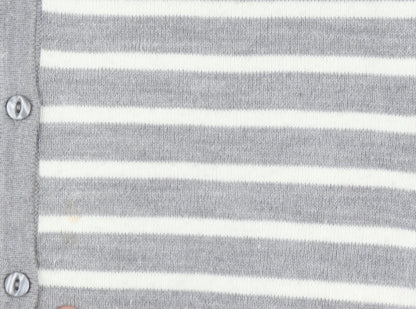 Topvalu Women's Grey Striped Cardigan M