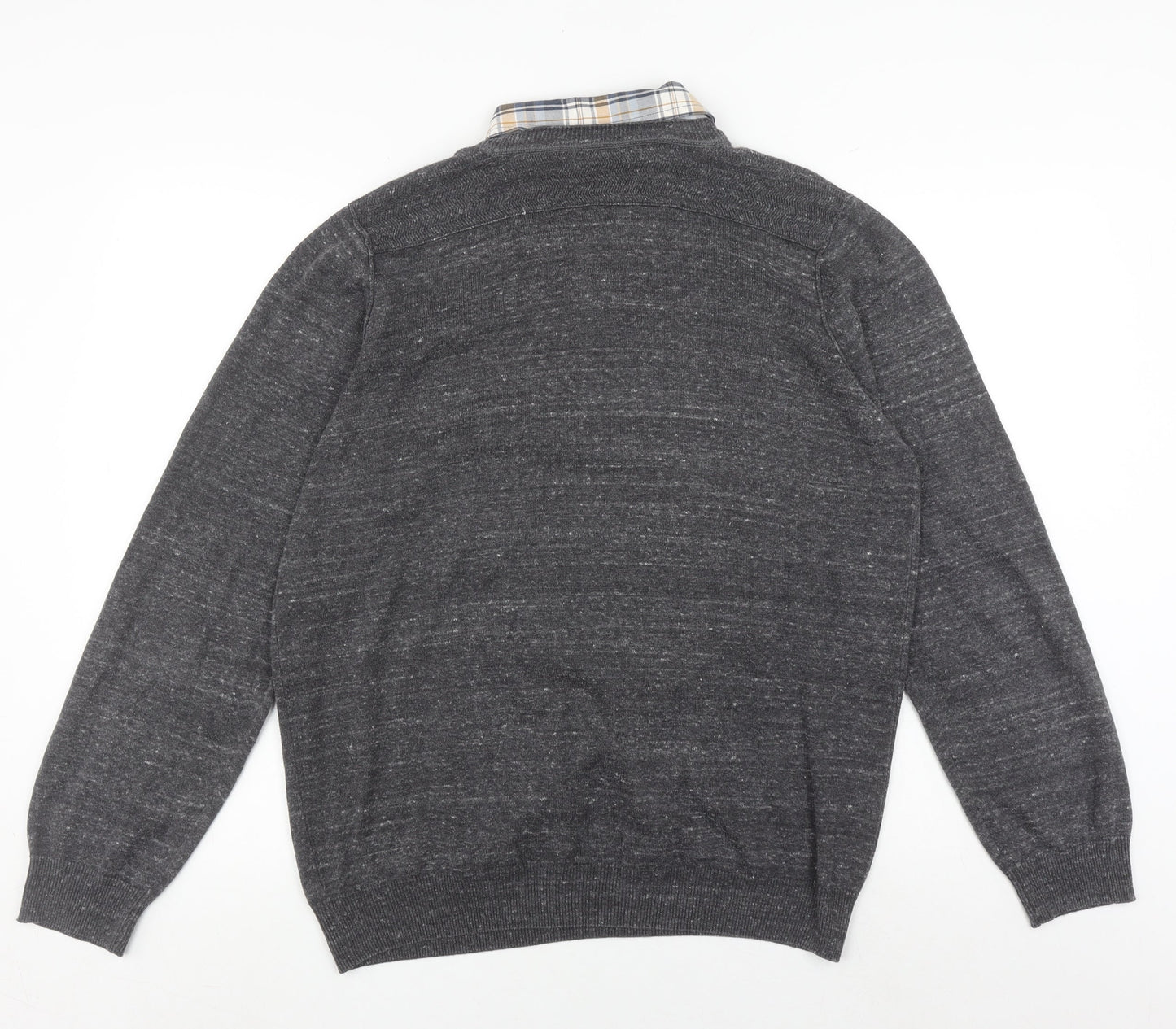 North Coast Men's Grey Henley Jumper Large