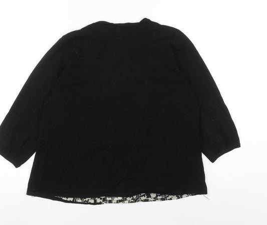 Dixie Women's Black XL Cardigan with 3/4 Sleeves