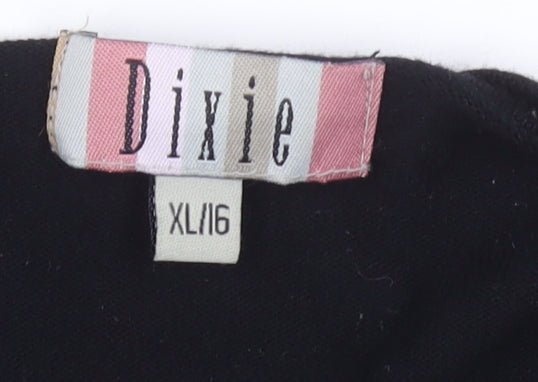 Dixie Women's Black XL Cardigan with 3/4 Sleeves