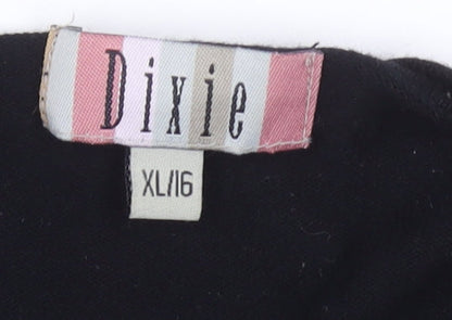 Dixie Women's Black XL Cardigan with 3/4 Sleeves