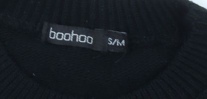 Boohoo Women's Black Animal Print Pullover Jumper S