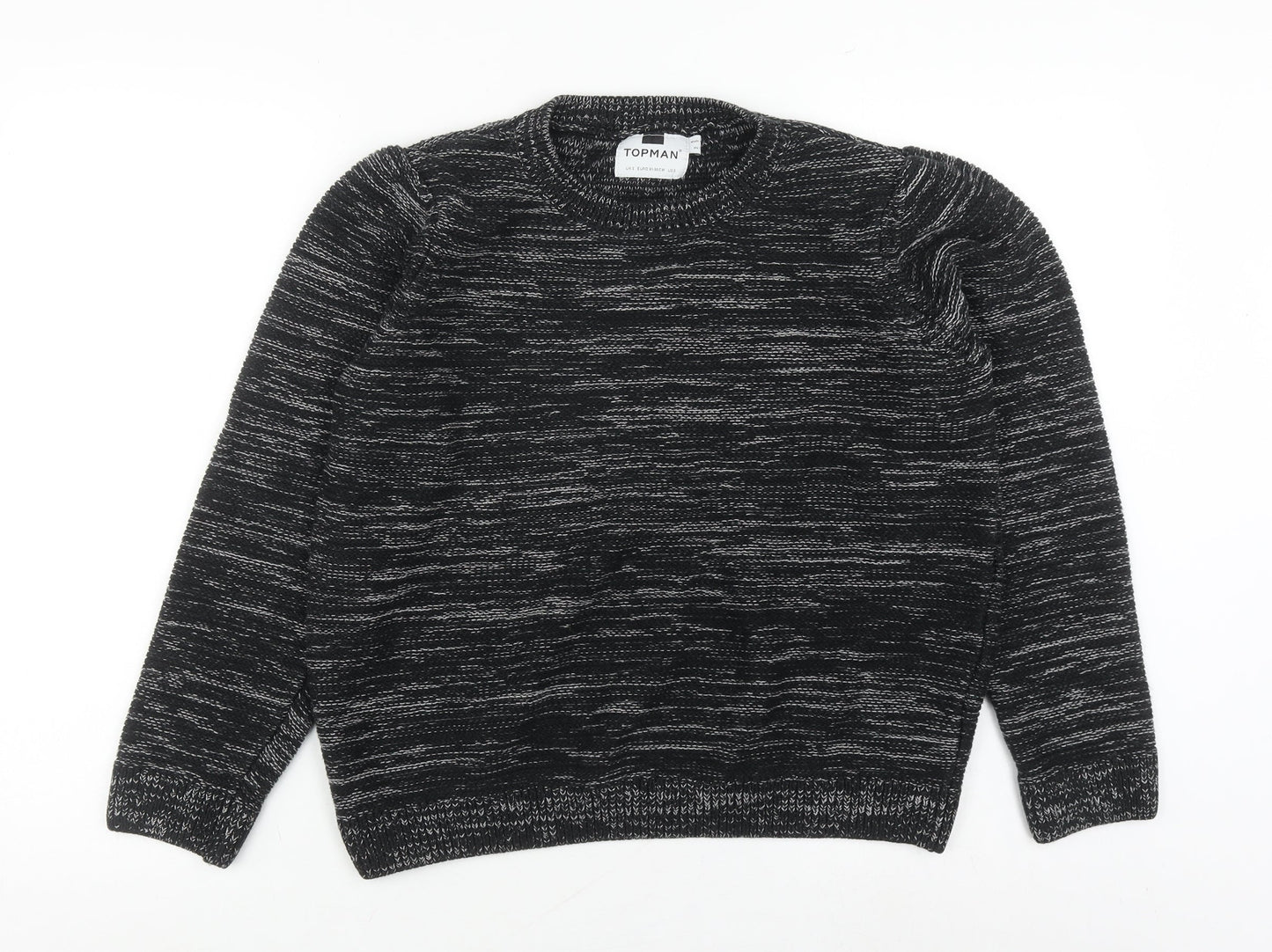 Topman Men's Black S Chunky-Knit Pullover Jumper