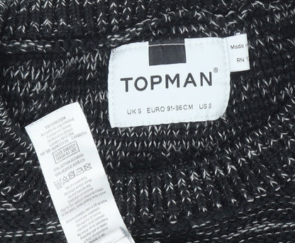 Topman Men's Black S Chunky-Knit Pullover Jumper