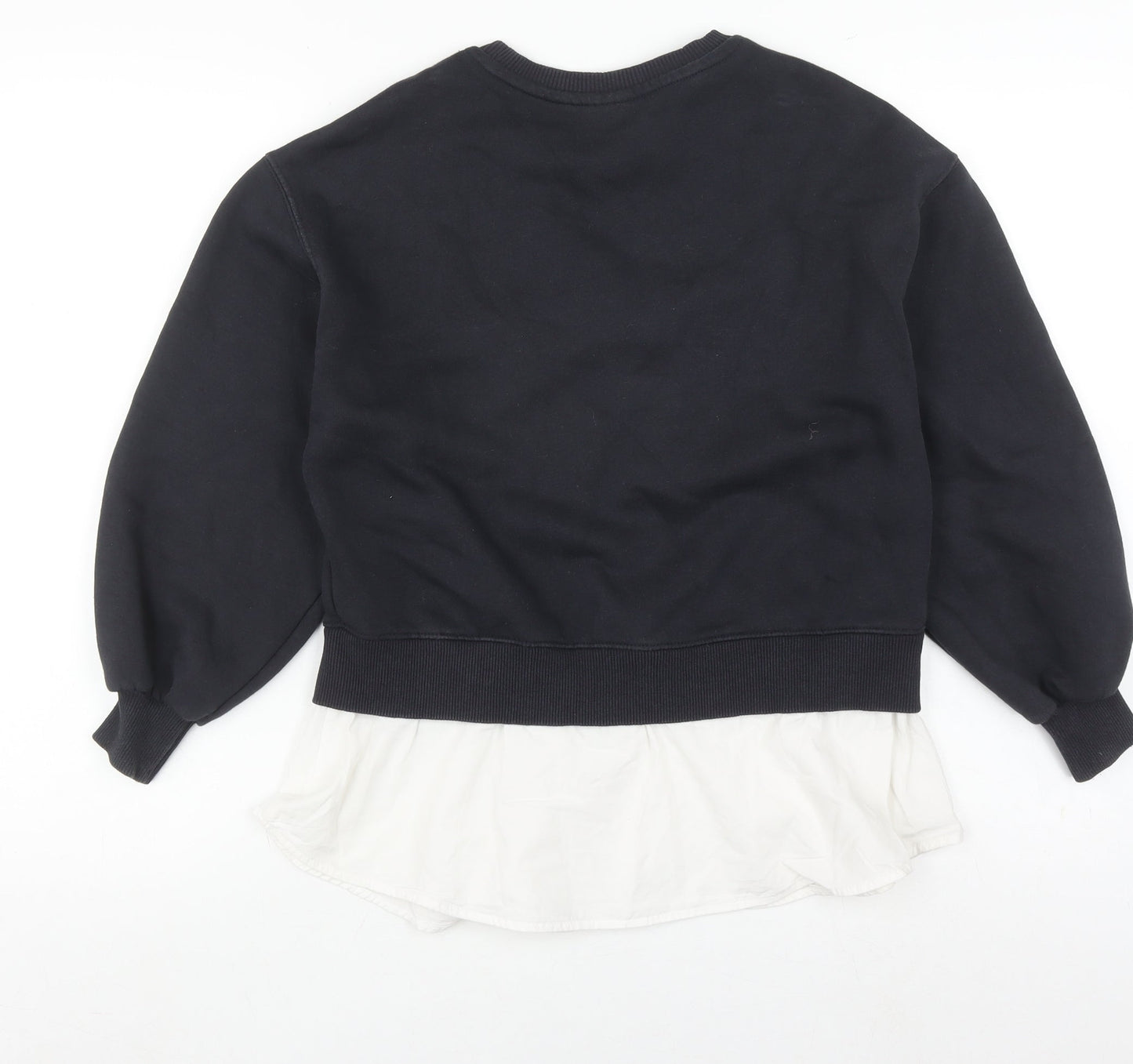 Zara Girls Black Crew Neck Sweatshirt 11-12 Years