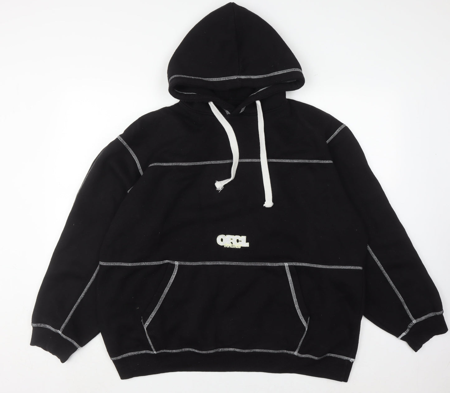 Mens UK Size M boohooMAN Black Pullover Hoodie