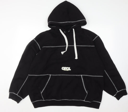 Mens UK Size M boohooMAN Black Pullover Hoodie