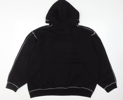 Mens UK Size M boohooMAN Black Pullover Hoodie
