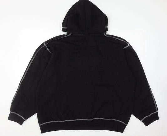 Mens UK Size M boohooMAN Black Pullover Hoodie