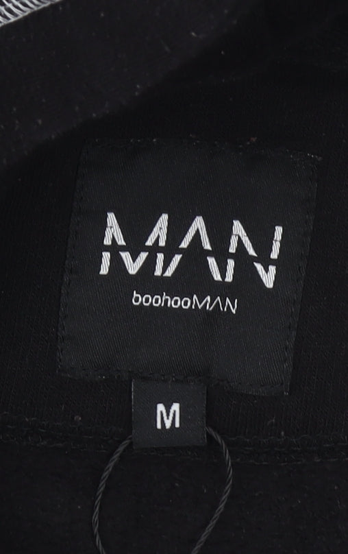 Mens UK Size M boohooMAN Black Pullover Hoodie