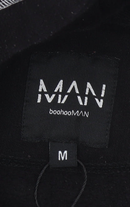 Mens UK Size M boohooMAN Black Pullover Hoodie
