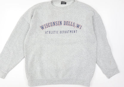 DK Unisex Grey Pullover Jumper, L, Casual College Style