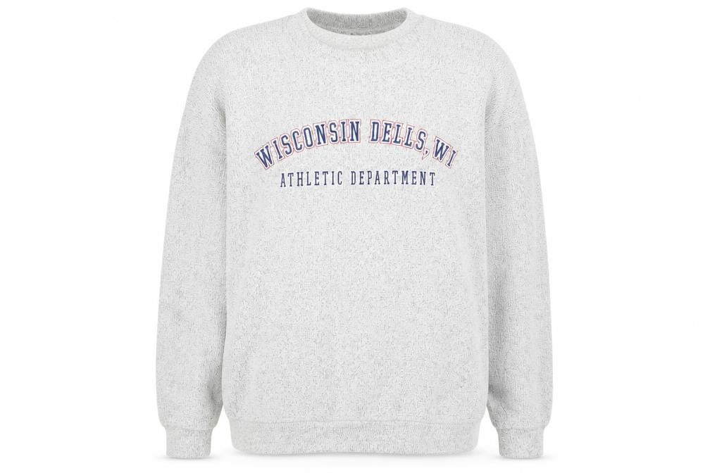 Front view of DK unisex grey jumper, l, casual college style