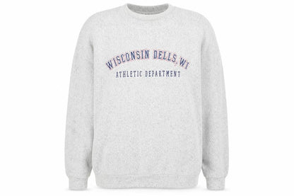 Front view of DK unisex grey jumper, l, casual college style