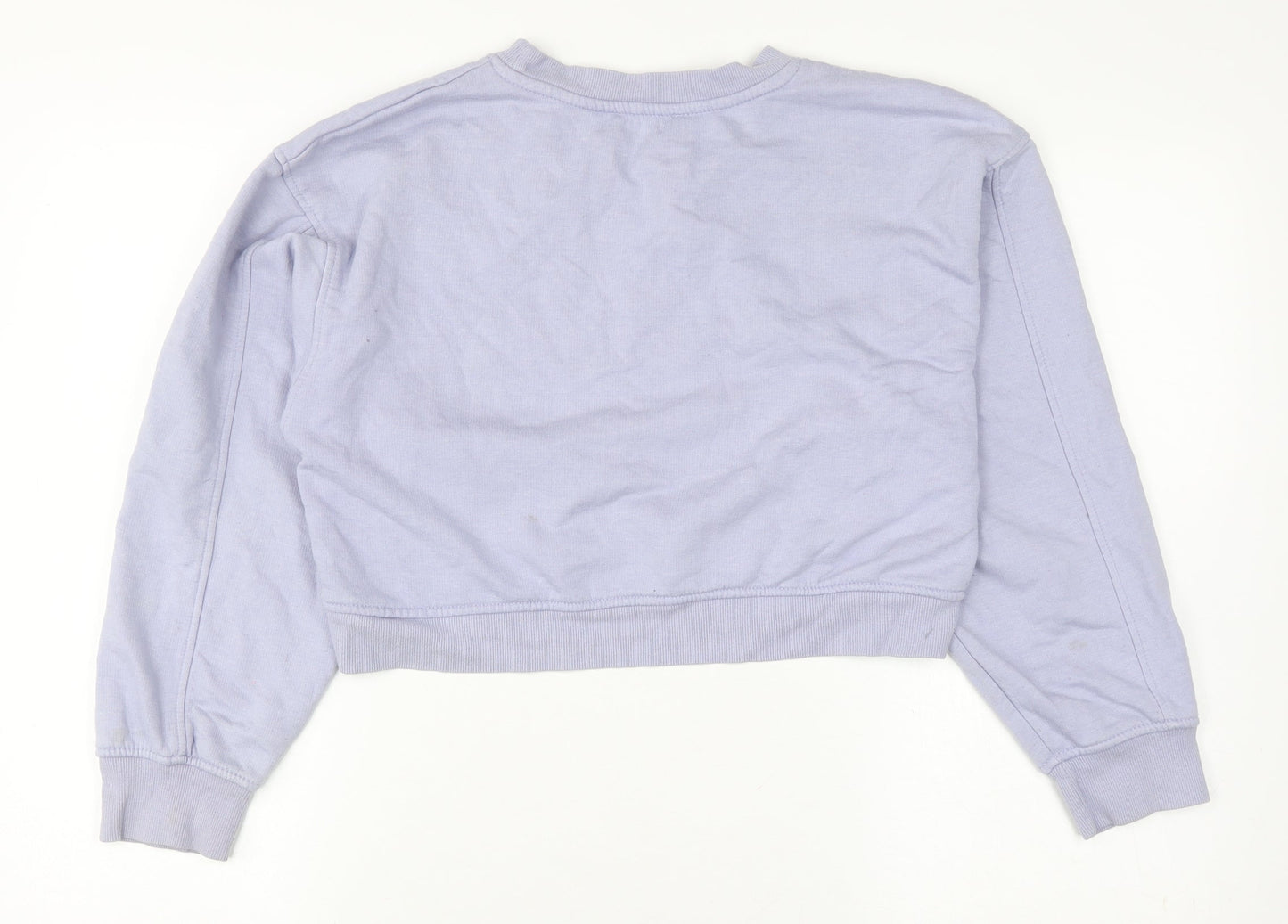 ZARA Women's Purple Cropped Sweatshirt S