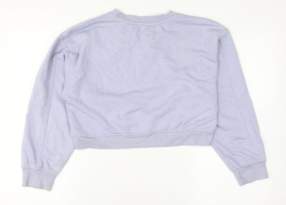 ZARA Women's Purple Cropped Sweatshirt S