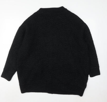 Womens UK Size 8 Zara Knit Black Cardigan Jumper