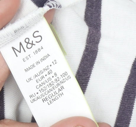 Womens UK Size 12 Marks and Spencer White Basic T-Shirt