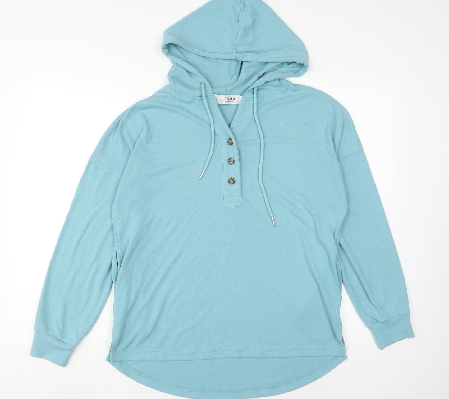 Jocosa Women's Blue Henley Hoodie Size M - Casual Wear