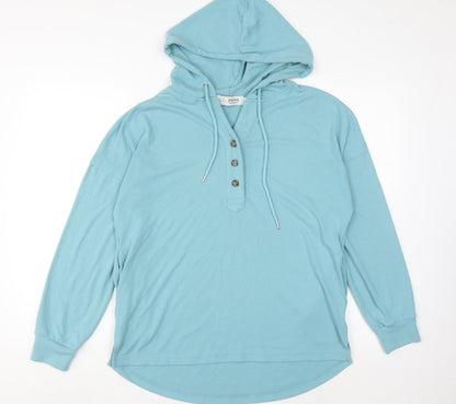 Jocosa Women's Blue Henley Hoodie Size M - Casual Wear