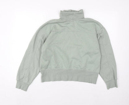 Zara Women's Green M Roll Neck Sweatshirt Casual