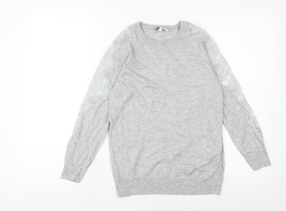 Womens UK Size 10 Warehouse Grey Pullover Jumper