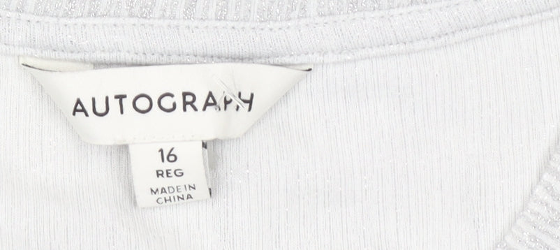 Womens UK Size 16 Marks and Spencer Grey Basic T-Shirt
