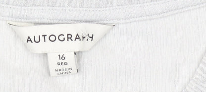 Womens UK Size 16 Marks and Spencer Grey Basic T-Shirt