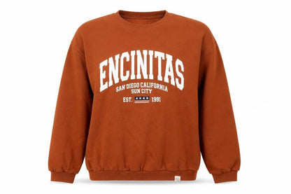 Front view of Pacific Republic Brown unisex sweatshirt, size 12