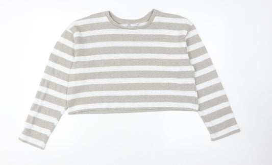 Womens UK Size M Zara Beige Pullover Jumper
