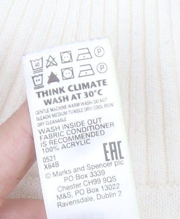 Womens UK Size S Marks and Spencer Ivory Pullover Jumper