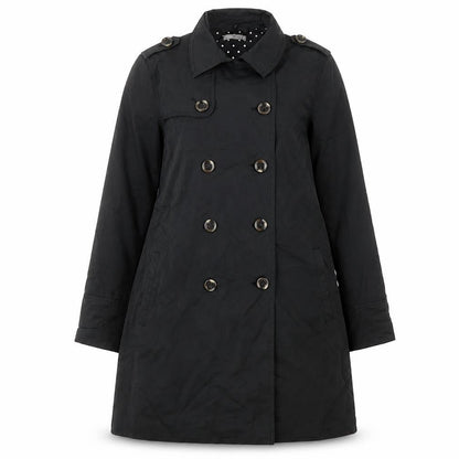 Womens UK Size 14 TEX Black Trench Coat