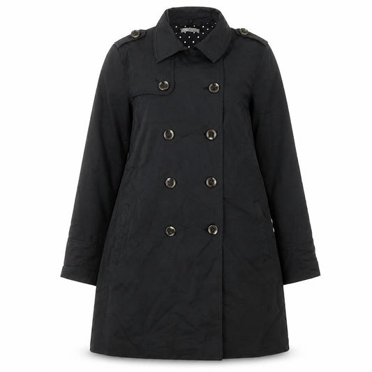 Womens UK Size 14 TEX Black Trench Coat