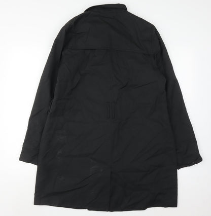 Womens UK Size 14 TEX Black Trench Coat