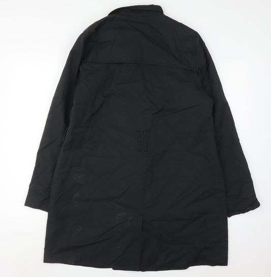 Womens UK Size 14 TEX Black Trench Coat