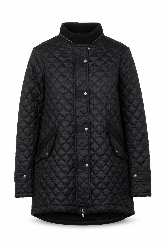 Womens UK Size 12 Zara Black Quilted Coat