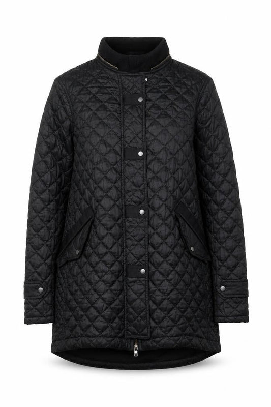 Womens UK Size 12 Zara Black Quilted Coat